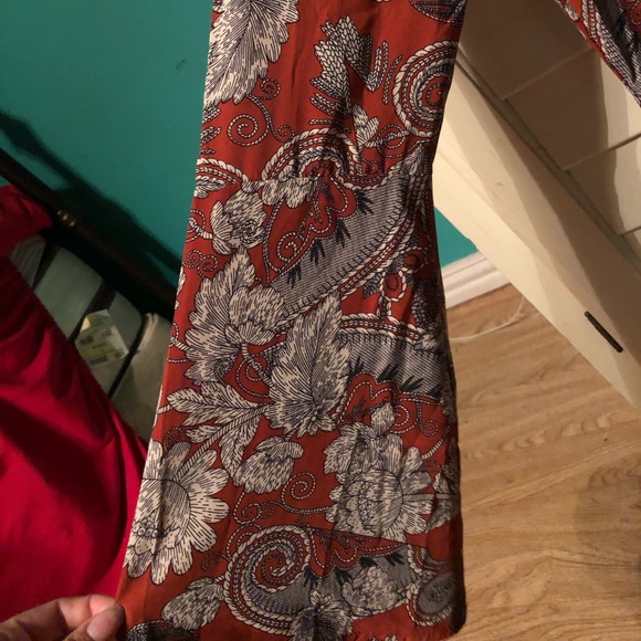 Dark Orange Floral Dress - Picture 4 of 5